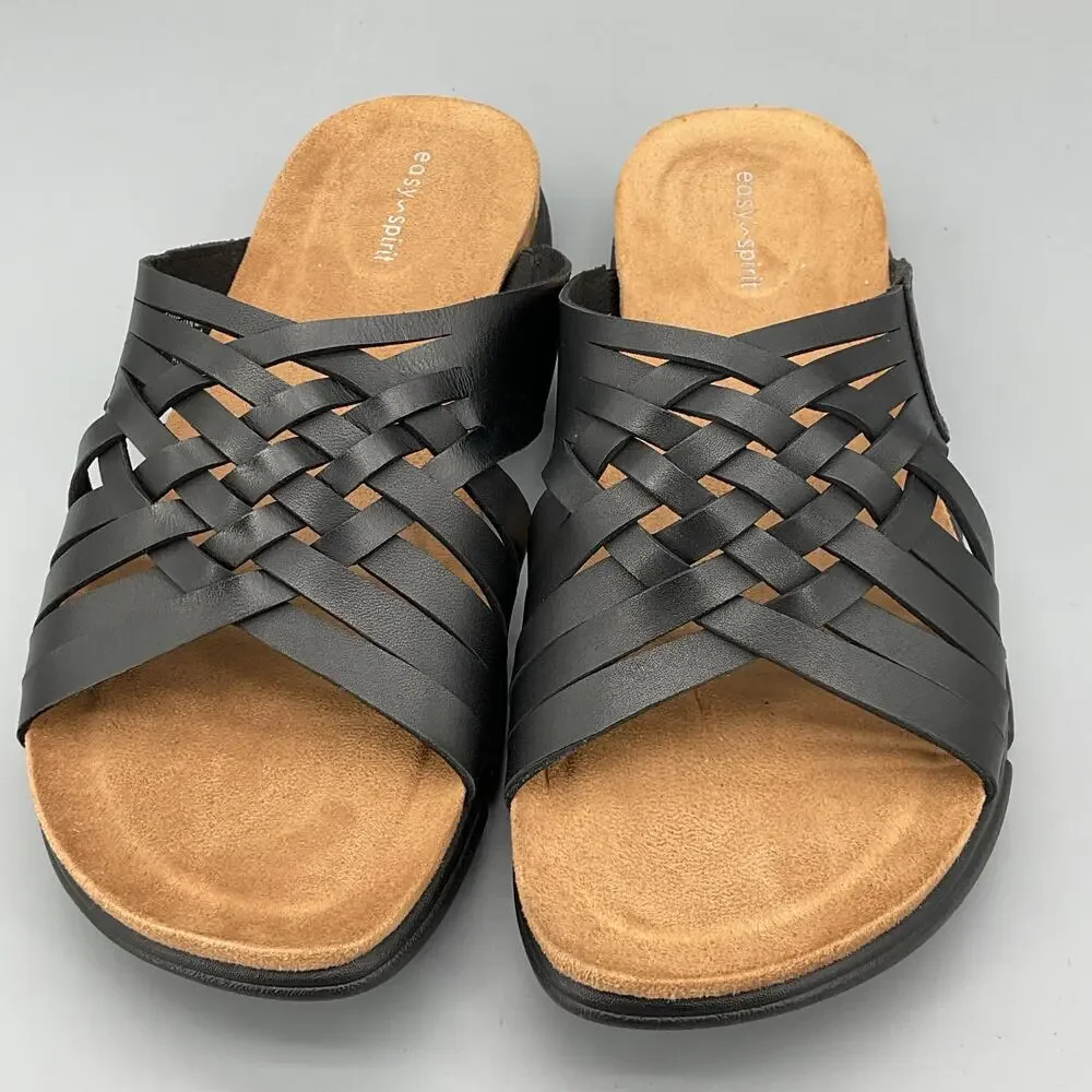 NEW Easy Spirit Women’s Meadow Slip on Sandals Black Size 6.5M